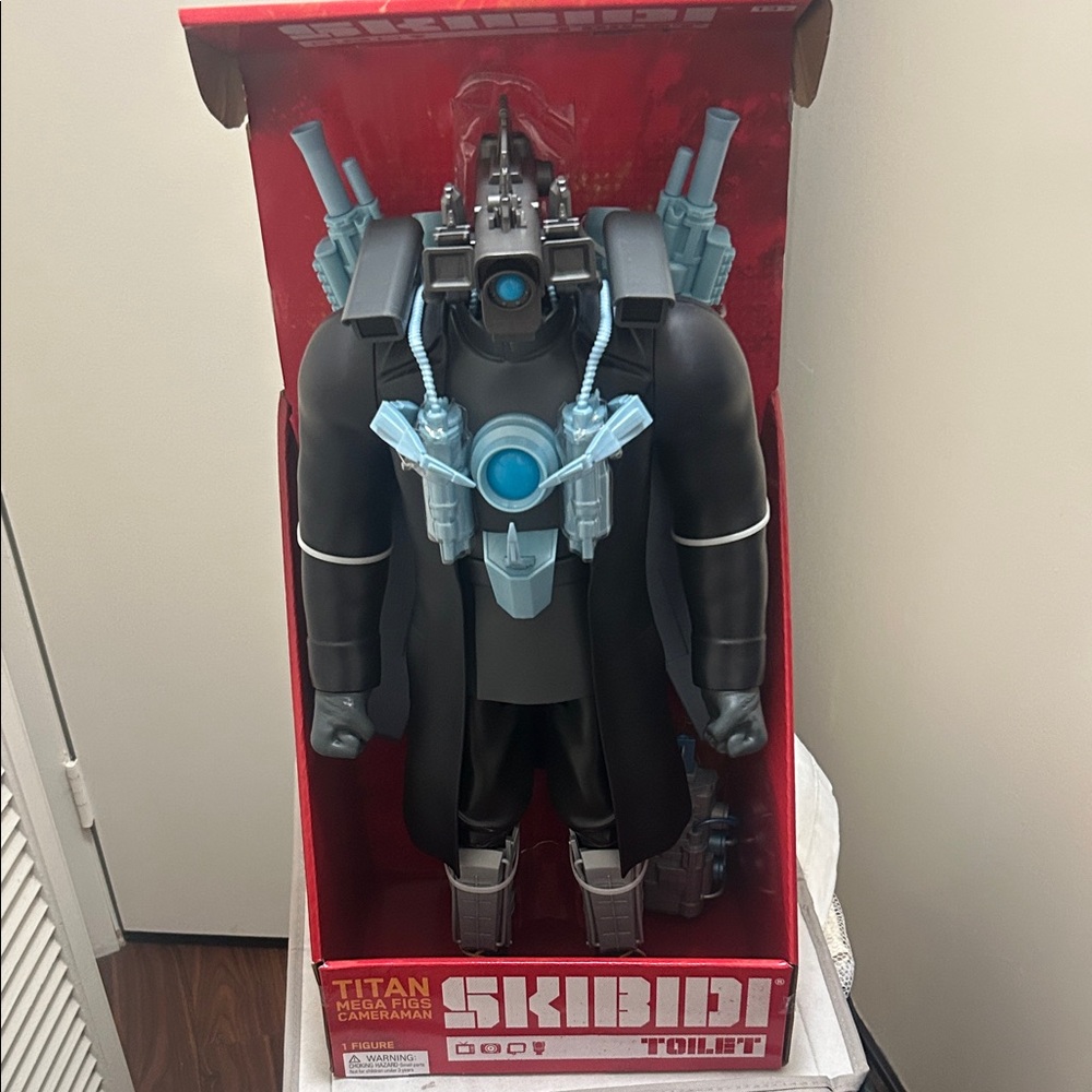 Skibidi Toilet Action Figure with Blue Accents